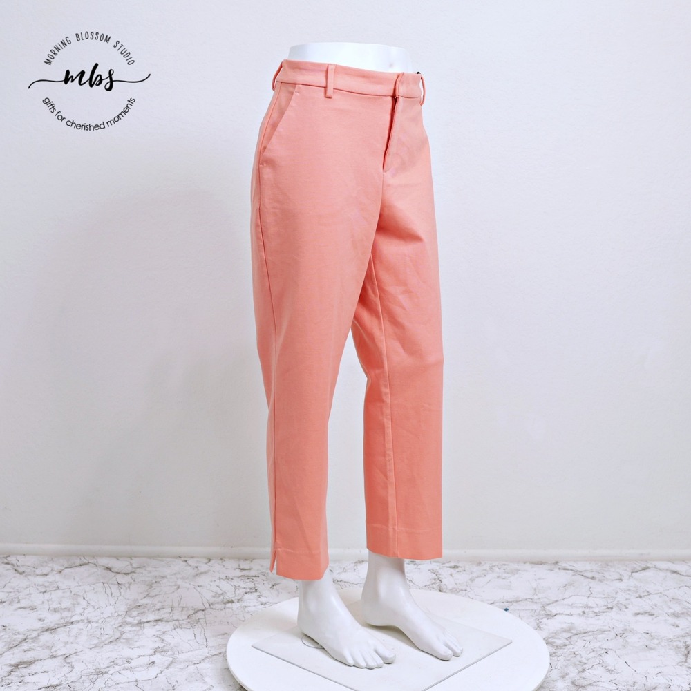 NWT Liverpool Kelsey Trouser High Waist Casual Chic Ankle Pants Peach Women 12